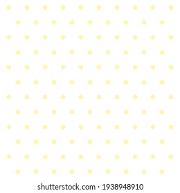 Easter pattern polka dots. Template background in yellow and white polka dots . Seamless fabric texture. Vector illustration