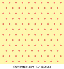 Easter pattern polka dots. Template background in red and yellow polka dots . Seamless fabric texture. Vector illustration