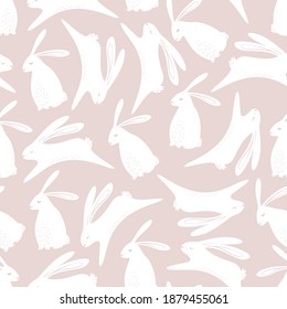 Easter pattern with rabbit. Great for Easter Cards, banner, textiles, wallpapers - vector design