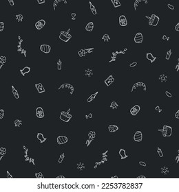 Easter pattern. Seamless pattern with easter icons. Easter background