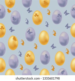 Easter pattern. Seamless pattern with Easter motifs. Vector pattern for greeting cards, wrapping paper, design diaries, fabrics and wallpapers. 