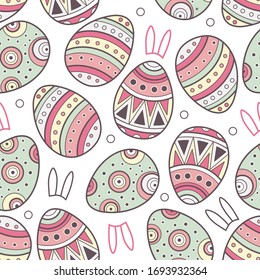 Easter pattern. Seamless pattern with Easter motifs. Vector pattern for greeting cards, wrapping paper, designer diaries, fabrics and Wallpaper.