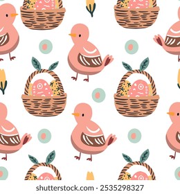 Easter pattern. Seamless Easter vector pattern for decoration