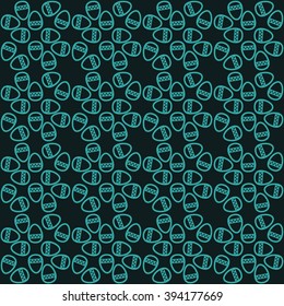 Easter pattern. Vector seamless doodle pattern with Easter eggs. 