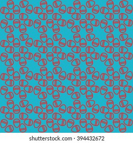 Easter pattern. Vector seamless doodle pattern with Easter eggs. 