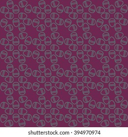 Easter pattern. Vector seamless doodle pattern with Easter eggs. 