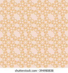 Easter pattern. Vector seamless doodle pattern with Easter eggs. 