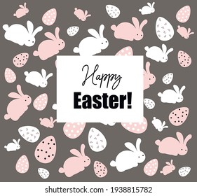 Easter patterns in the form of rabbits and eggs