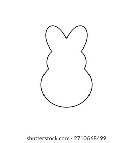 Easter peep outline icon vector flat design on white background.
