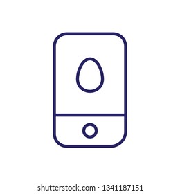 Easter Phone Message Outline Vector Icon