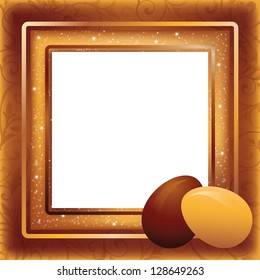 Easter photo frame in style scrapbooking, vector illustration