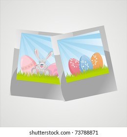 easter photos over grey background