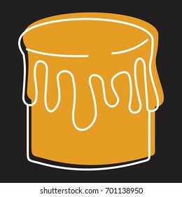 Easter pie bakery product in doodle style icons vector illustration for design and web on black background. Bakery product easter pie vector object for labels and logo