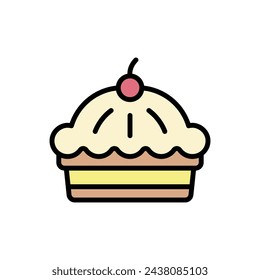 Easter Pie Icon Vector Illustration