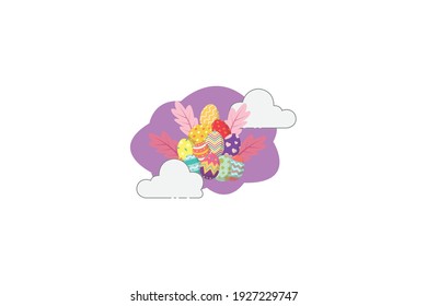 Easter Pile Eggs Cloud Icon