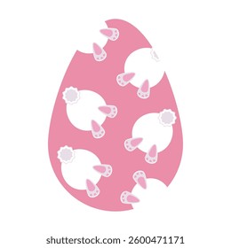 Easter pink egg with a bunny pattern