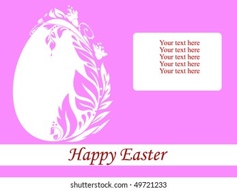 easter pink egg postcard