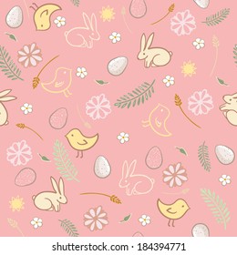 Easter pink Repeat Seamless vector Pattern