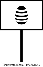 Ponteiro De Páscoa Com Ícone De Ovo. Design de glifos pretos. Ilustração de vetor.