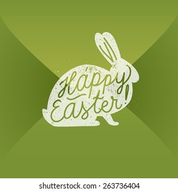 easter postal envelop. happy easter rabbit label. vector illustration