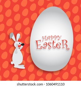 Easter postcard with bunny and egg