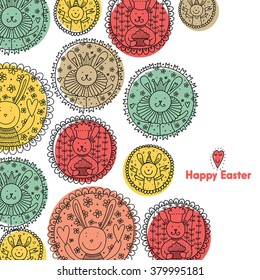 Easter postcard with cute bunny.