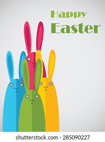 Easter postcard. Cute rabbits.