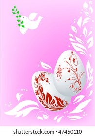 Easter postcard with dove