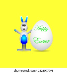 easter postcard egg with boy in the holiday