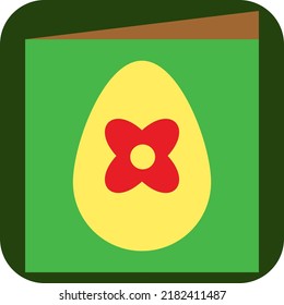 Postal de Pascua, ilustración, vector sobre fondo blanco.