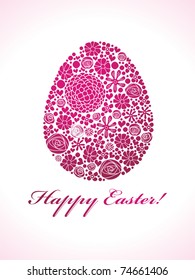 Easter postcard with ornate egg
