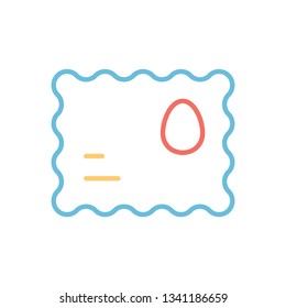 Easter Postcard Outline Vector Icon