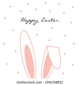 Easter postcard with rabbit ears