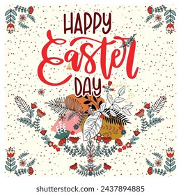 Easter poster and banner template with beautiful flower print placement. Easter poster and banner template 