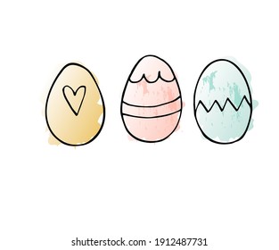 Easter poster and banner template with Easter eggs. Greetings and presents for Easter Day. Promotion and shopping template for Easter