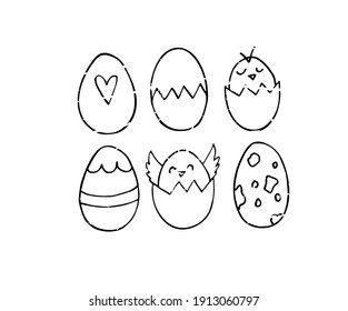 Easter poster and banner template with Easter eggs. Greetings and presents for Easter Day. Promotion and shopping template for Easter