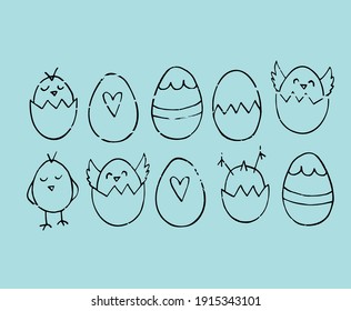 Easter poster and banner template with Easter eggs. Greetings and presents for Easter Day. Promotion and shopping template for Easter