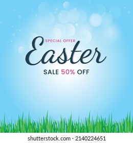 Easter poster and banner template with Easter eggs, Beautiful background, Easter Cards, banner, wallpapers - Vector Design