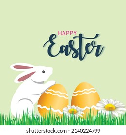 Easter poster and banner template with Easter eggs, Beautiful background, Easter Cards, banner, wallpapers - Vector Design