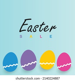 Easter poster and banner template with Easter eggs, Beautiful background, Easter Cards, banner, wallpapers - Vector Design
