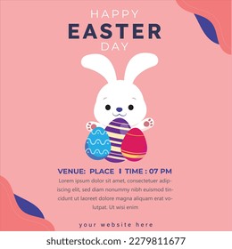 Easter poster and banner template with Easter eggs vector ilustration