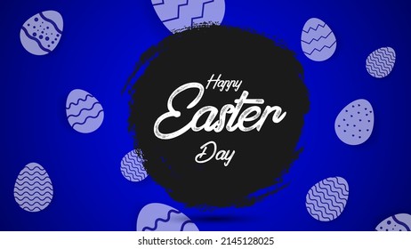 Easter poster and banner template with Easter nest on dark black background  design vector illustration.