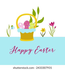  Easter poster and banner template .Vector design in a flat style.Promotion and purchase template