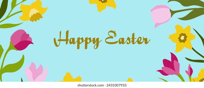  Easter poster and banner template .Vector design in a flat style.Promotion and purchase template
