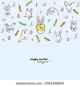 Easter poster, Easter bunny card, Easter background