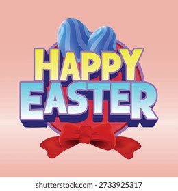 Póster de Pascua Campaña ilustración colorida para la celebración de vacaciones de Pascua primavera