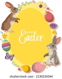Osterplakat-Design mit Sonne und Eier-Illustration