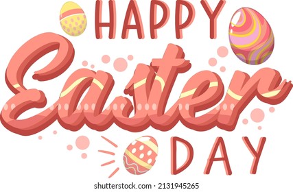Easter poster design with decorated eggs illustration