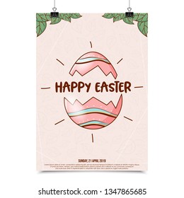 Easter poster design with hand drawn style