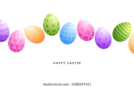 Easter poster, Easter egg card, colored eggs background